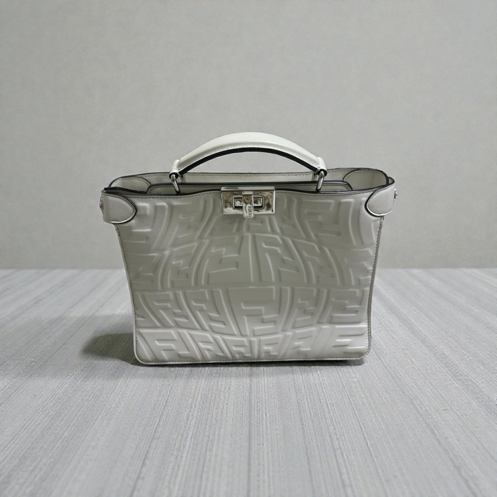Fendi Leather Peekaboo I see you Fish eye FF embossed Bag